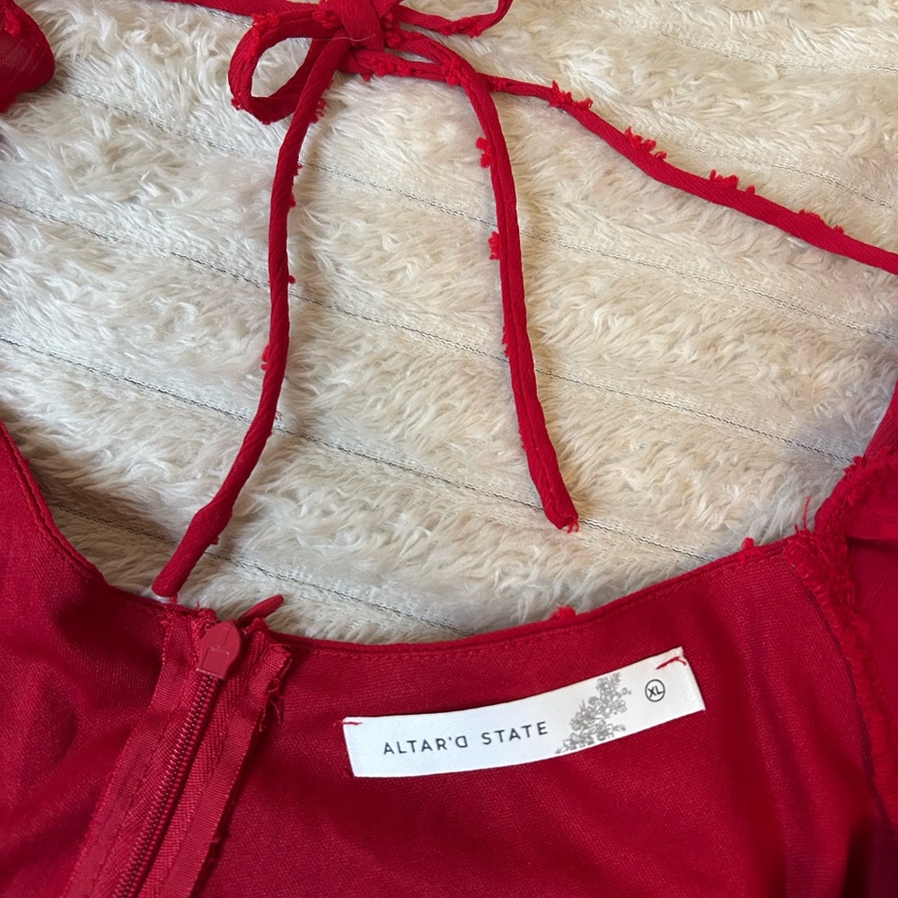 Altar'd State Red Mini Ruffle Dreas - Picture 7 of 9